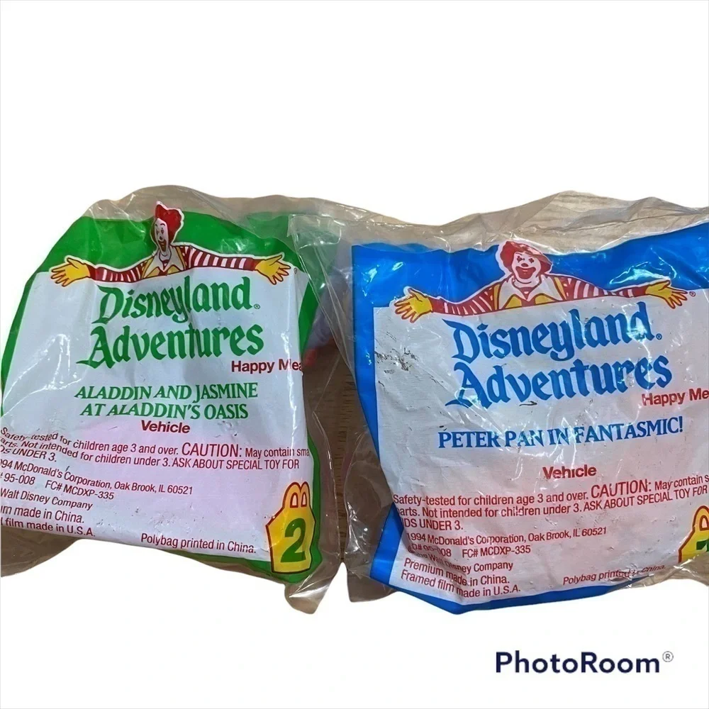 Vintage Disneyland Adventures Toys NEW McDonalds Aladdin Jasmine Oasis Peter